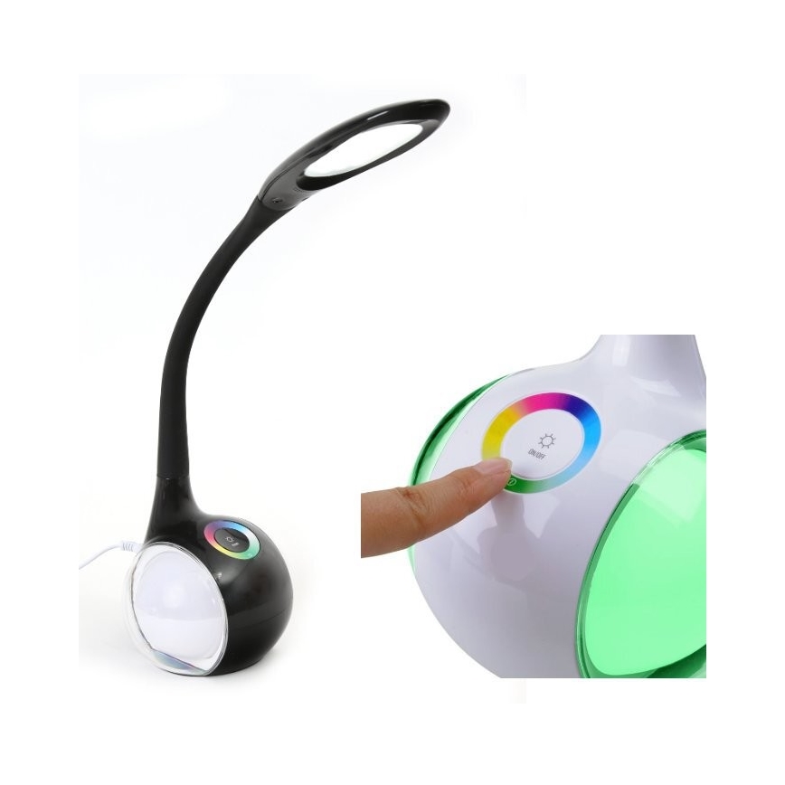 LED RGB Stmívatelná stolní lampa LED/7W/230V černá