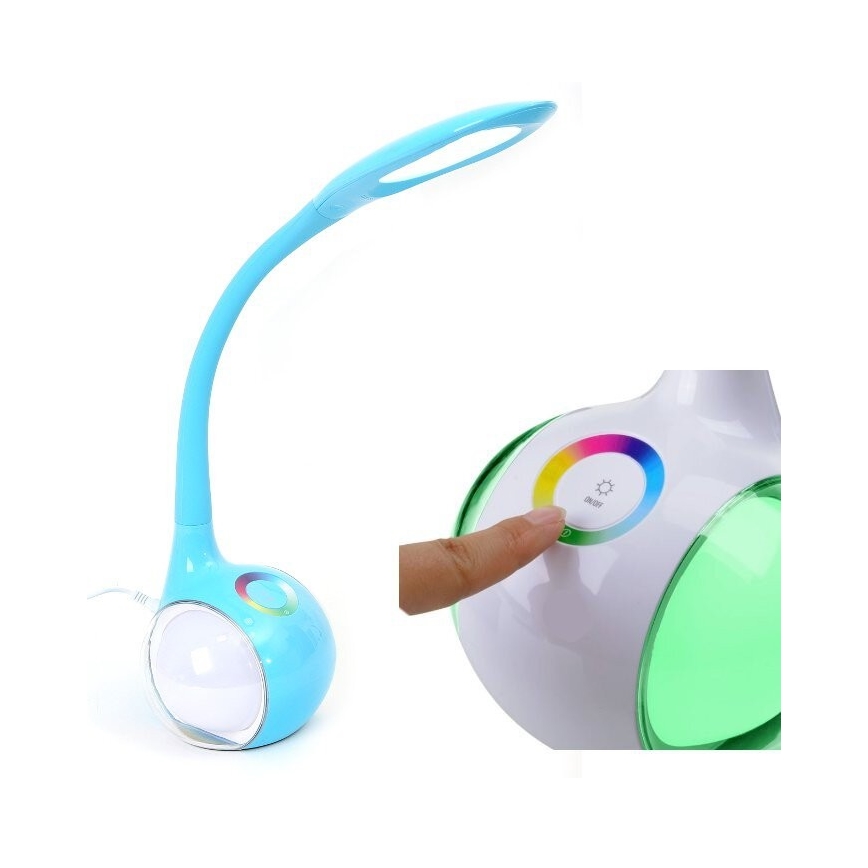 LED RGB Stmívatelná stolní lampa LED/7W/230V modrá
