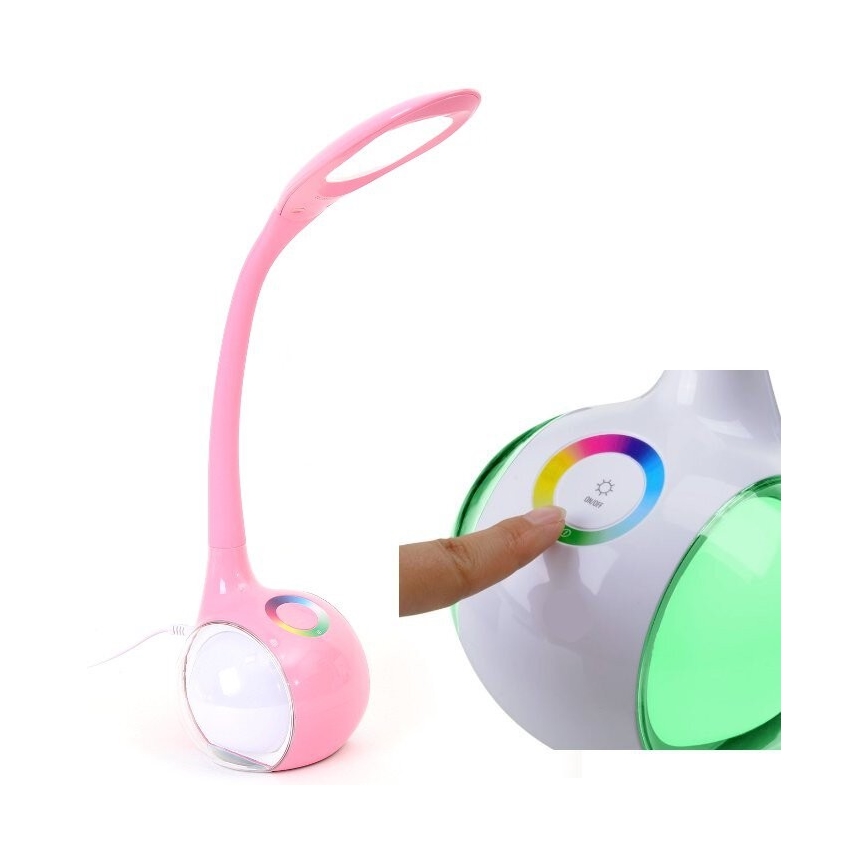 LED RGB Stmívatelná stolní lampa LED/7W/230V růžová