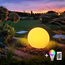 LED RGB Stmívatelná venkovní lampa GLOBO 1xE27/8,5W/230V pr. 30 cm IP44 + dálkové ovládání