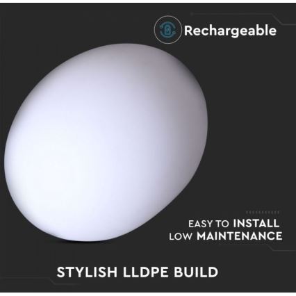 LED RGB Stmívatelná venkovní lampa LED/1W/5V 1000 mAh 20cm IP67 + dálkové ovládání