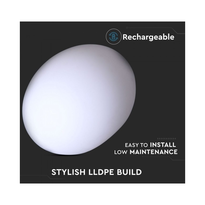 LED RGB Stmívatelná venkovní lampa LED/1W/5V 1000 mAh 20cm IP67 + dálkové ovládání