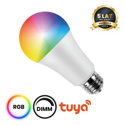 LED RGB Stmívatelná žárovka A70 E27/11W/230V 2700-6500K Wi-Fi Tuya