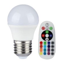 LED RGB Stmívatelná žárovka E27/3,5W/230V 6400K + DO