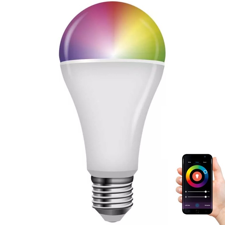 LED RGB Stmívatelná žárovka GoSmart A65 E27/14W/230V 2700-6500K Tuya