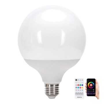 LED RGB Stmívatelná žárovka MESH G120 E27/18W/230V 6500K + dálkové ovládání - Aigostar