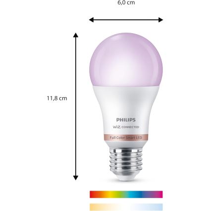 LED RGB Stmívatelná žárovka Philips SMART A60 E27/8,5W/230V 2200-6500K + dálkové ovládání