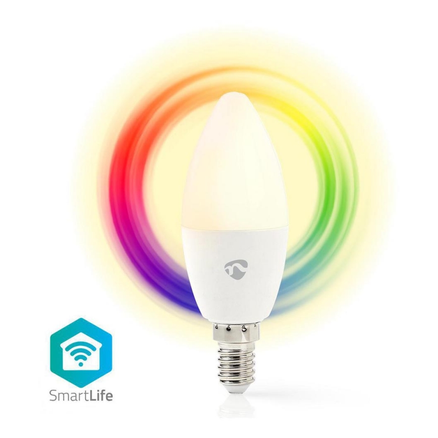 LED RGB Stmívatelná žárovka Smartlife E14/4,5W/230V Wi-Fi 2700K