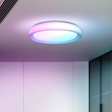 LED RGB Stmívatelné stropní svítidlo FLOCO LED/30W/230V 3000-6500K + RGB/6W pr. 40cm + dálkové ovládání