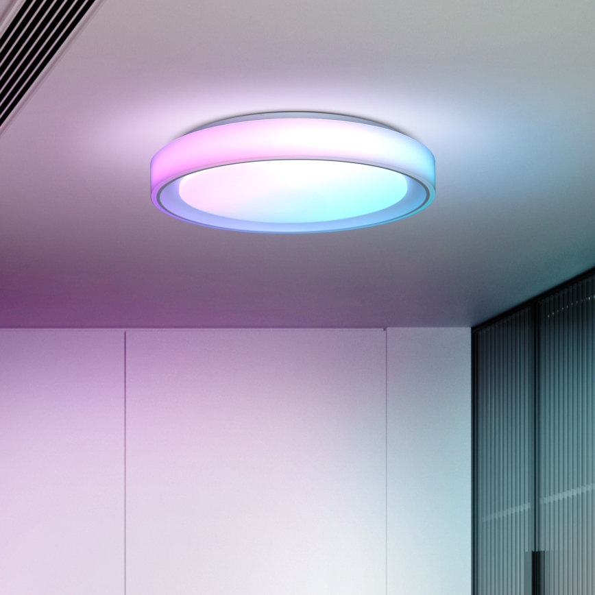 LED RGB Stmívatelné stropní svítidlo FLOCO LED/30W/230V 3000-6500K + RGB/6W pr. 40cm + dálkové ovládání