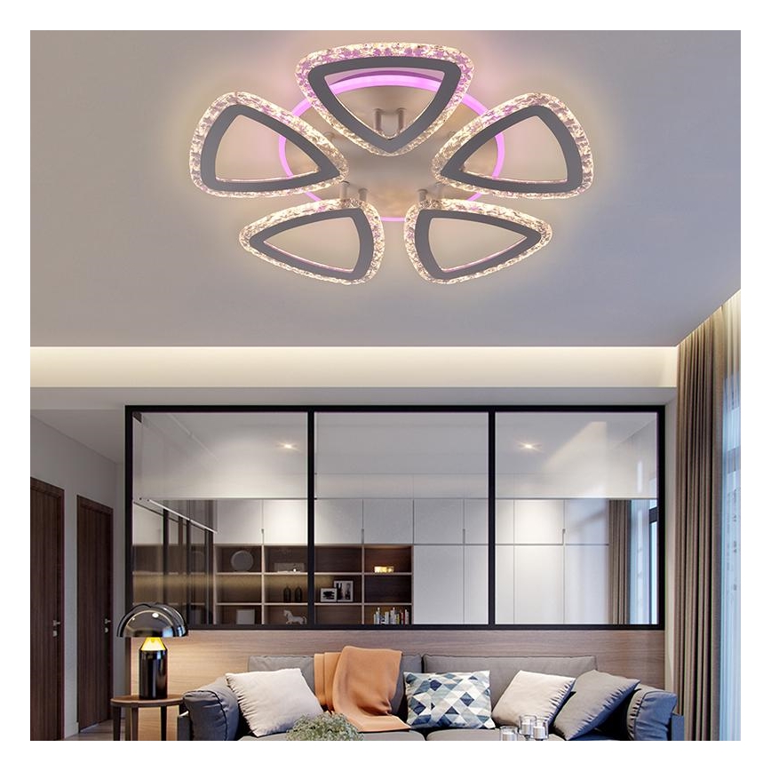 LED RGB Stmívatelný přisazený lustr LED/70W/230V 3000-6500K + dálkové ovládání