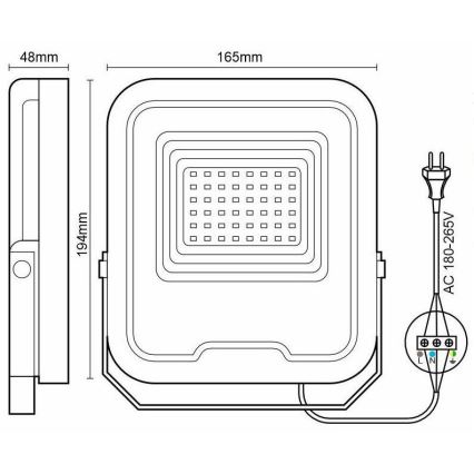 LED RGB Stmívatelný reflektor LED/30W/230V 3000K-6500K Wi-Fi Tuya IP65