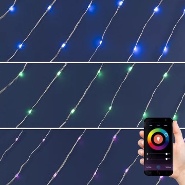 LED RGB  stmívatelný řetěz 200xLED/29 funkcí 20,4m