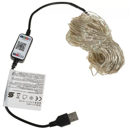 LED RGB  stmívatelný řetěz 200xLED/29 funkcí 20,4m