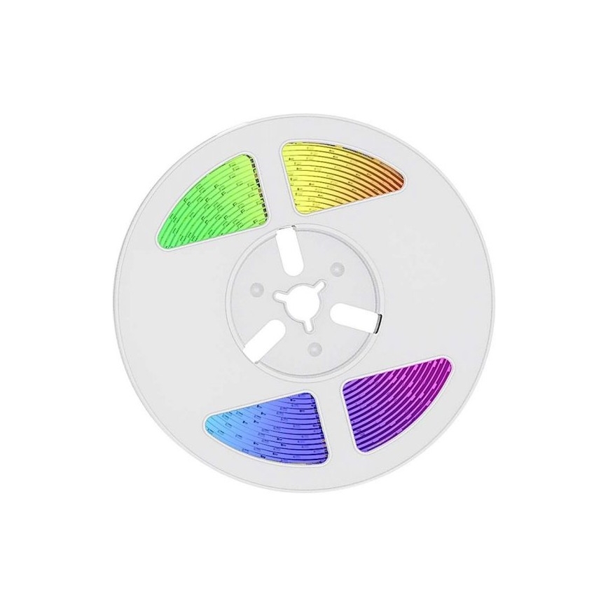 LED RGB Stmívatelný solární pásek LED/1,2W/3,7V IP67 5m + dálkové ovládání