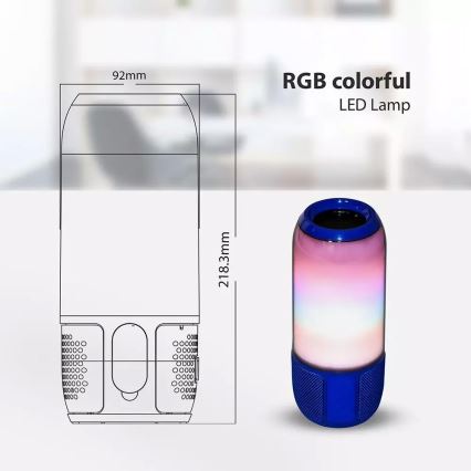 LED RGB Stolní lampa s reproduktorem 2xLED/3W/5V 1800 mAh