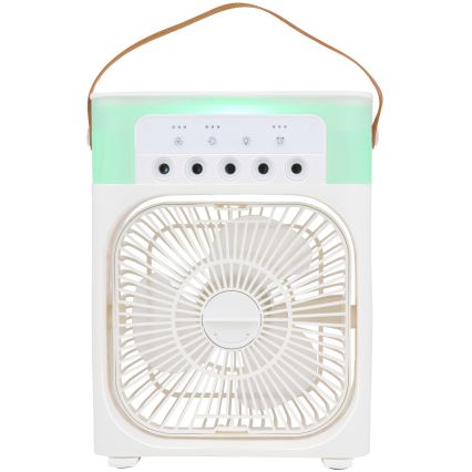 LED RGB Stolní ventilátor s mlhovým efektem 10W/5V