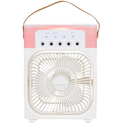 LED RGB Stolní ventilátor s mlhovým efektem 10W/5V