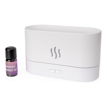 LED RGB Ultrazvukový aroma difuzér a zvlhčovač vzduchu s podsvícením 180ml bílá