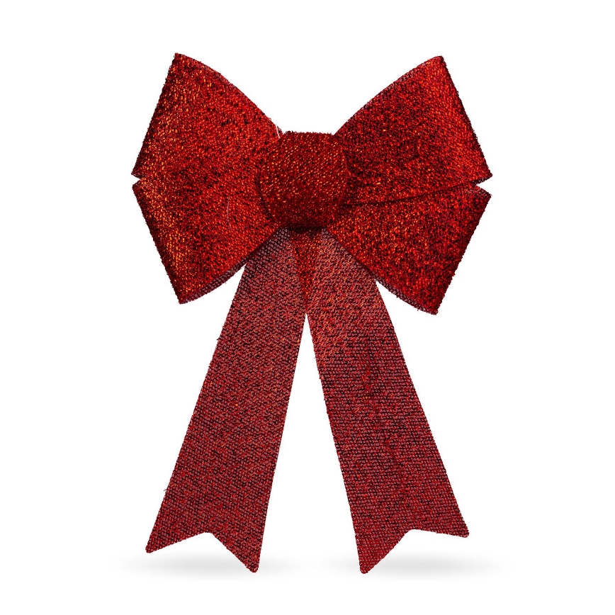 LED RGB Vánoční dekorace 11xLED/3xLR44 40x30 cm mašle červená