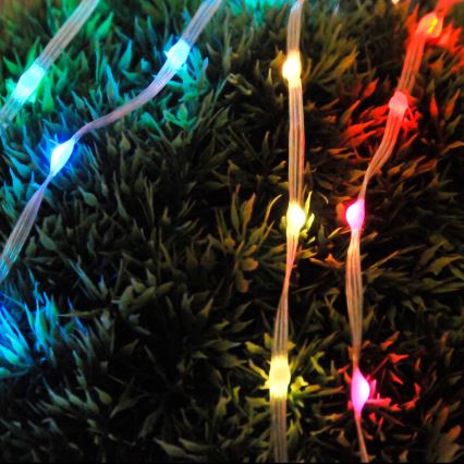 LED RGB Vánoční řetěz LED/10W/5V 10 m USB + dálkové ovládání