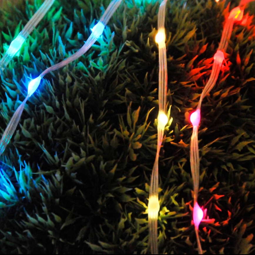 LED RGB Vánoční řetěz LED/10W/5V 10 m USB + dálkové ovládání
