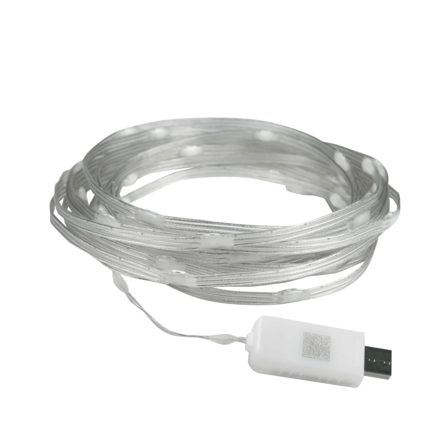LED RGB Vánoční řetěz LED/10W/5V 10 m USB + dálkové ovládání
