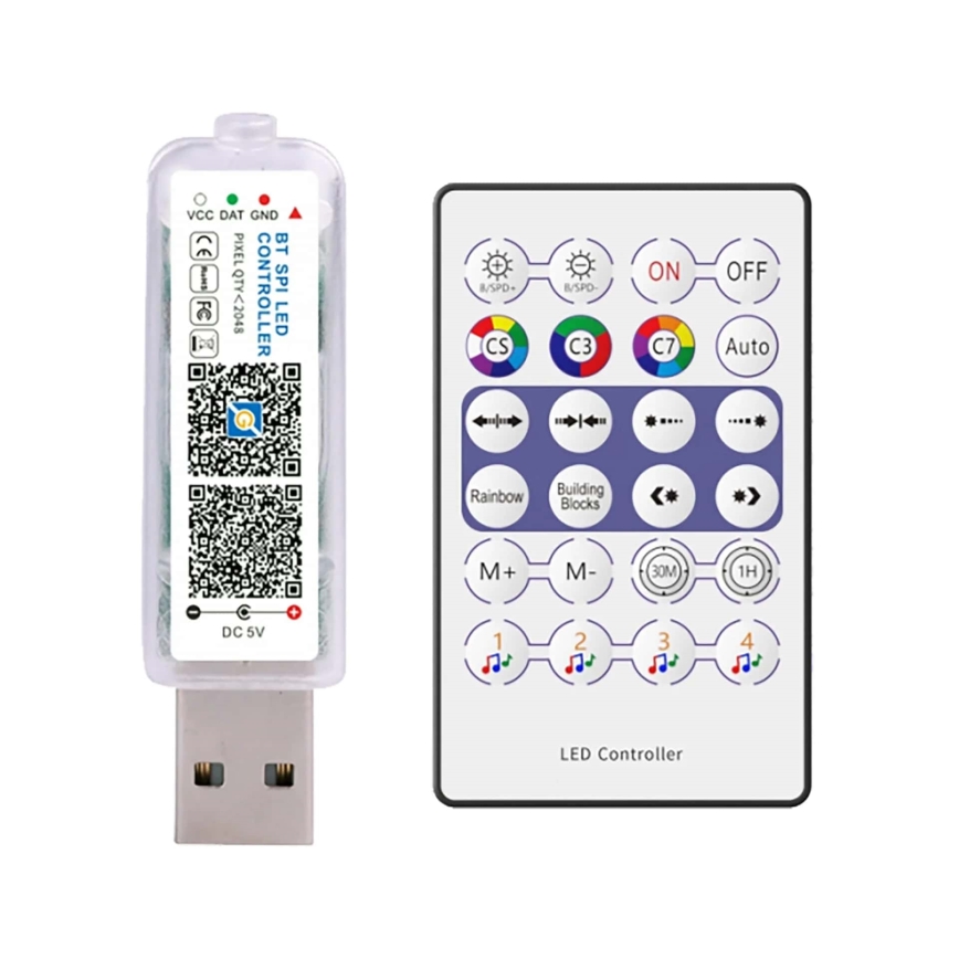 LED RGB Vánoční řetěz LED/10W/5V 10 m USB + dálkové ovládání