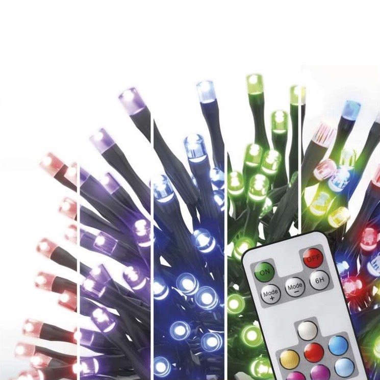LED RGB Vánoční venkovní řetěz 120xLED/72 módů 15m IP44 + dálkové ovládání