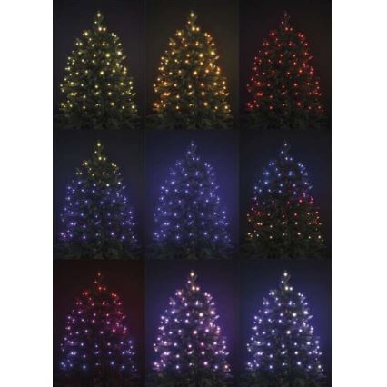 LED RGB Vánoční venkovní řetěz 120xLED/72 módů 15m IP44 + dálkové ovládání