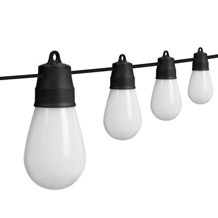 LED RGBIC Stmívatelný solární řetěz 30xLED/1,3W/3,7/5V 2200 mAh 14,37 m IP65 černá + dálkové ovládání