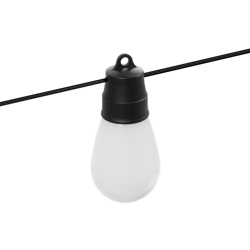 LED RGBIC Stmívatelný solární řetěz 30xLED/1,3W/3,7/5V 2200 mAh 14,37 m IP65 černá + dálkové ovládání