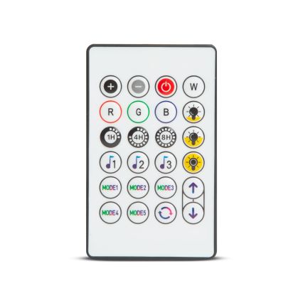 LED RGBIC Stmívatelný solární řetěz 30xLED/1,3W/3,7/5V 2200 mAh 14,37 m IP65 černá + dálkové ovládání