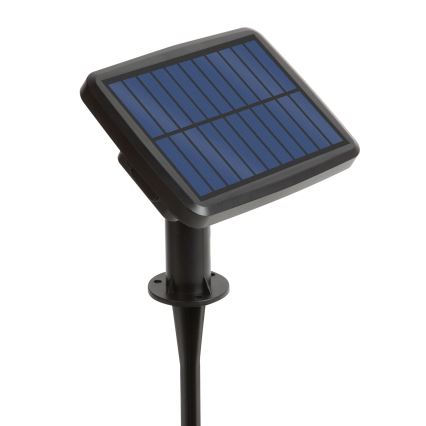 LED RGBIC Stmívatelný solární řetěz 15xLED/1,3W/3,7/5V 2200 mAh 8 m IP65 černá + dálkové ovládání