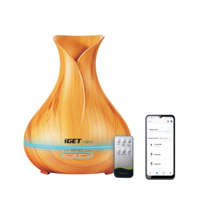 LED RGBW Aroma difuzér a zvlhčovač vzduchu LED/230V 500 ml Wi-Fi + dálkové ovládání