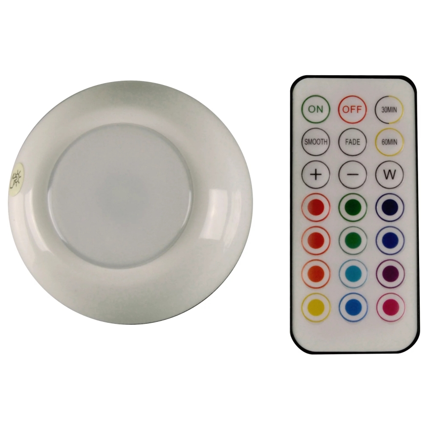 LED RGBW Stmívatelné osvětlení nábytku LED/0,5W/4,5V 3xAAA bílá + dálkové ovládání