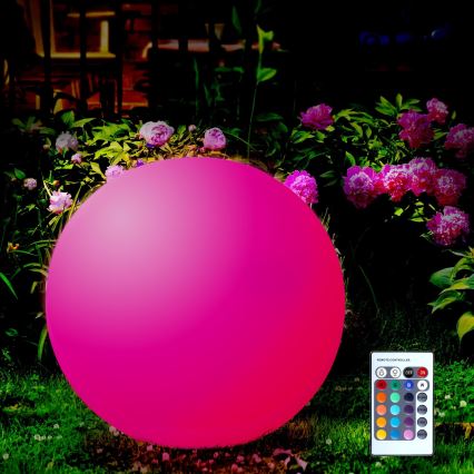 LED RGBW Solární lampa BALL LED/1,2V pr. 30 cm IP65 + dálkové ovládání