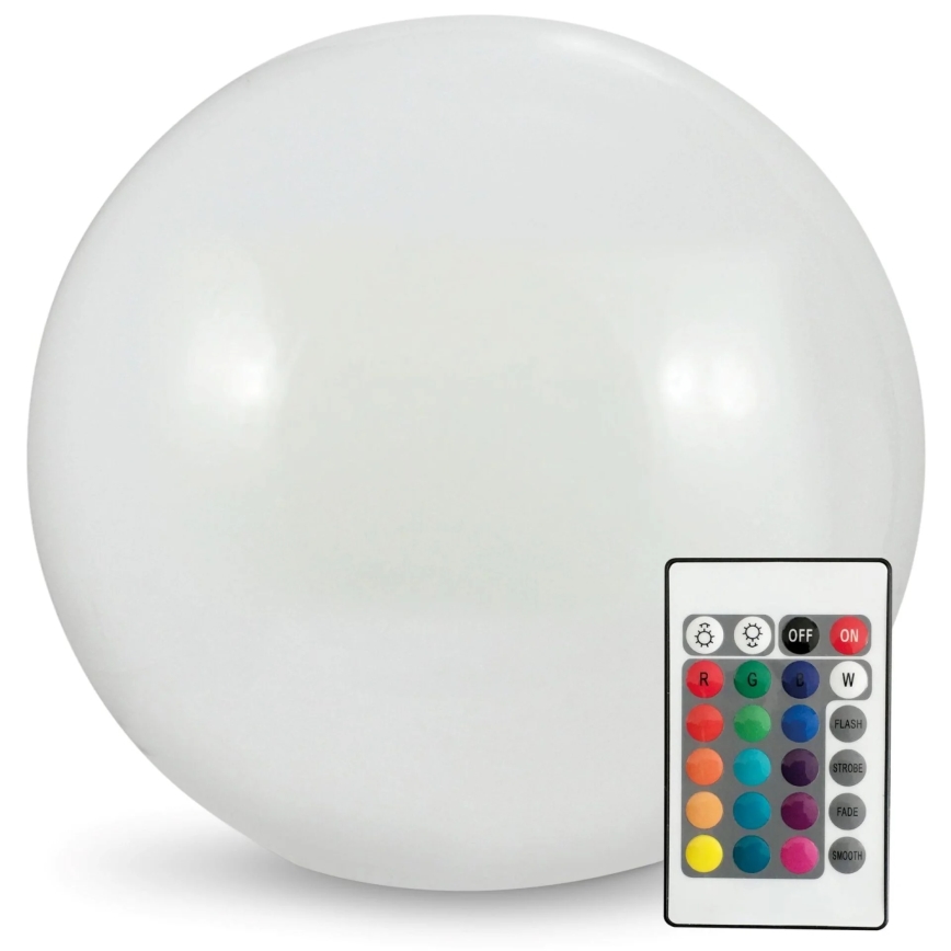 LED RGBW Solární lampa BALL LED/3,7V 1500 mAh pr. 50 cm IP65 + dálkové ovládání