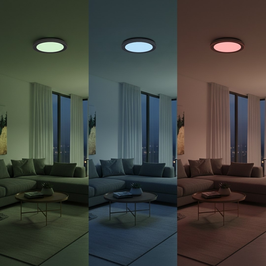 LED RGBW Stmívatelné stropní svítidlo MELO LED/36W/230V 3000-6000K pr. 39 cm bílá + dálkové ovládání