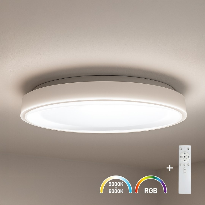 LED RGBW Stmívatelné stropní svítidlo MELO LED/36W/230V 3000-6000K pr. 39 cm bílá + dálkové ovládání