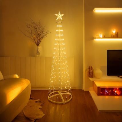 LED RGBW Stmívatelná venkovní vánoční dekorace LED/4W/230V 180 cm IP44 stromek + dálkové ovládání