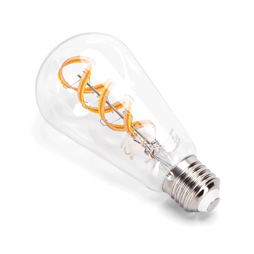 LED RGBW Stmívatelná žárovka FILAMENT ST64 E27/4,9W/230V 2700-6500K Wi-Fi - Aigostar