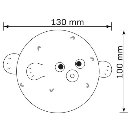 LED RGBW Stmívatelná dětská dotyková lampa HELI LED/1W/5V USB 1200 mAh rybička modrá