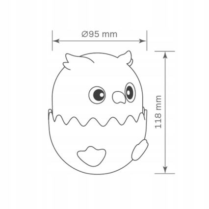 LED RGBW Stmívatelná dětská dotyková lampa OWL LED/1W/5V USB 1200 mAh sova růžová