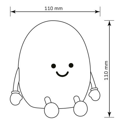 LED RGBW Stmívatelná dětská dotyková lampa POTATO LED/2W/5V USB 1200 mAh brambora