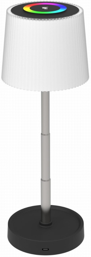 LED RGBW Stmívatelná dotyková venkovní nabíjecí stolní lampa LED/2W/5V IP44 1200 mAh šedá