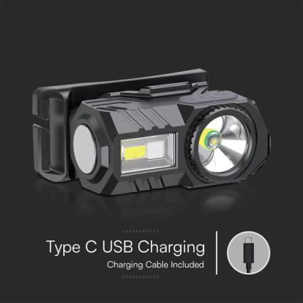 LED RGBW Stmívatelná nabíjecí čelovka USB LED/3W/5V IP43 190 lm 24 h 750 mAh
