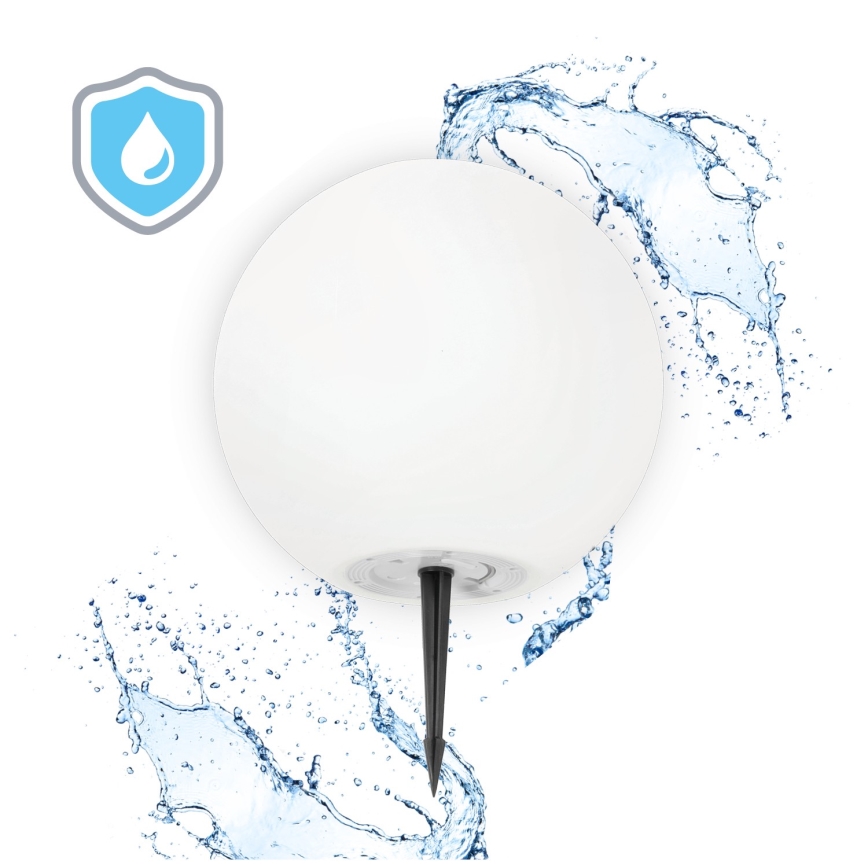 LED RGBW Stmívatelná solární lampa GARDEN BALL LED/5W/3,7V 3000K IP54 2200 mAh pr. 30 cm + dálkové ovládání
