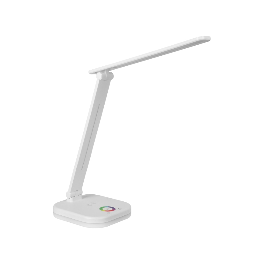 LED RGBW Stmívatelná stolní lampa s bezdrátovým nabíjením LED/7W/5V USB bílá