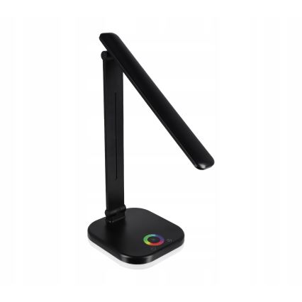 LED RGBW Stmívatelná stolní lampa s bezdrátovým nabíjením LED/7W/5V USB černá